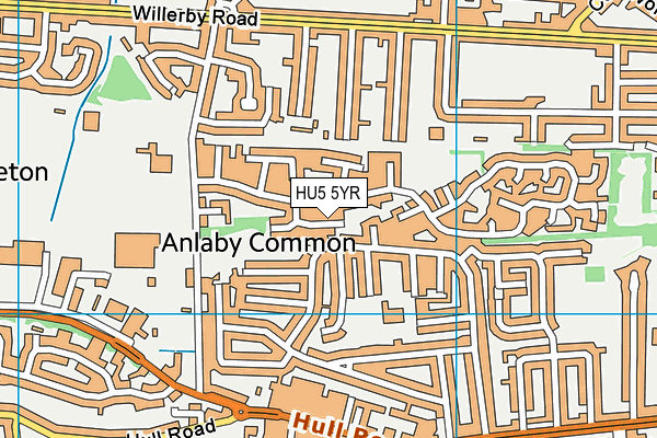 HU5 5YR map - OS VectorMap District (Ordnance Survey)