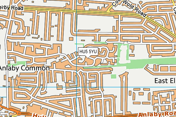 HU5 5YU map - OS VectorMap District (Ordnance Survey)