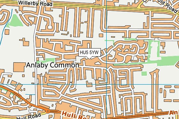 HU5 5YW map - OS VectorMap District (Ordnance Survey)