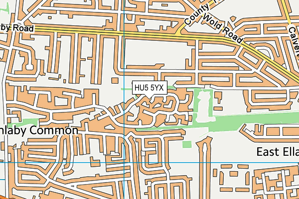 HU5 5YX map - OS VectorMap District (Ordnance Survey)