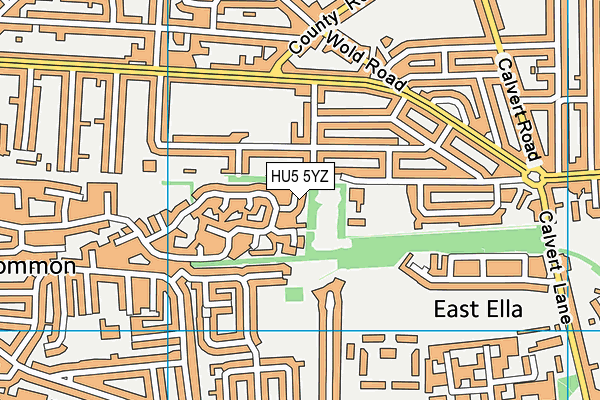 HU5 5YZ map - OS VectorMap District (Ordnance Survey)