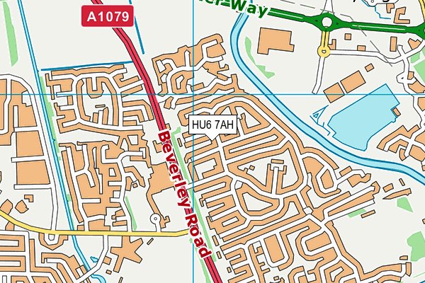 HU6 7AH map - OS VectorMap District (Ordnance Survey)