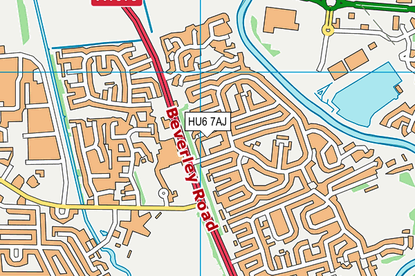 HU6 7AJ map - OS VectorMap District (Ordnance Survey)