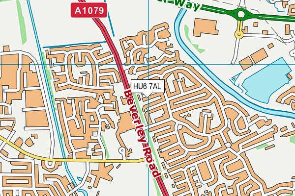 HU6 7AL map - OS VectorMap District (Ordnance Survey)
