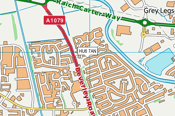 HU6 7AN map - OS VectorMap District (Ordnance Survey)