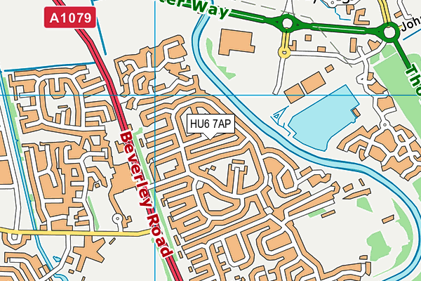 HU6 7AP map - OS VectorMap District (Ordnance Survey)