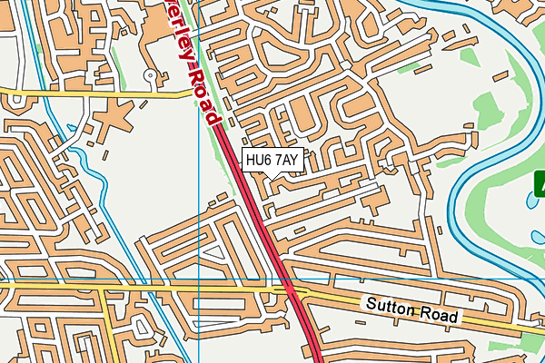 HU6 7AY map - OS VectorMap District (Ordnance Survey)