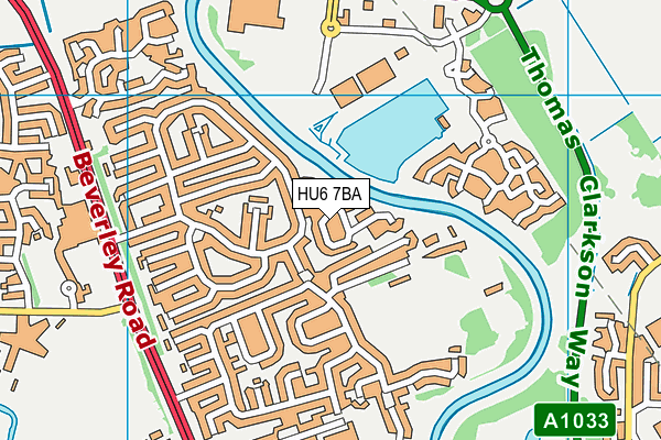 HU6 7BA map - OS VectorMap District (Ordnance Survey)