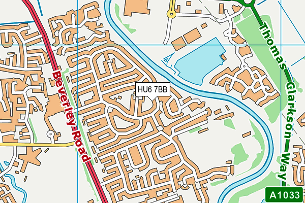 HU6 7BB map - OS VectorMap District (Ordnance Survey)