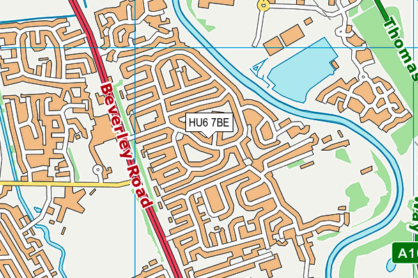 HU6 7BE map - OS VectorMap District (Ordnance Survey)