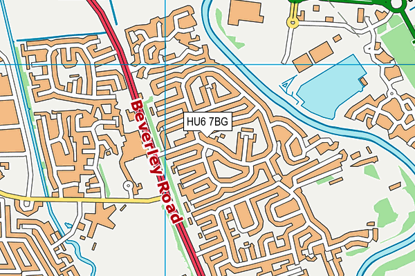 HU6 7BG map - OS VectorMap District (Ordnance Survey)