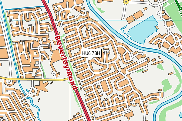 HU6 7BH map - OS VectorMap District (Ordnance Survey)