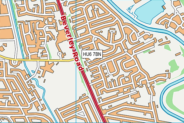 HU6 7BN map - OS VectorMap District (Ordnance Survey)