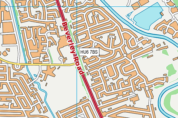 HU6 7BS map - OS VectorMap District (Ordnance Survey)