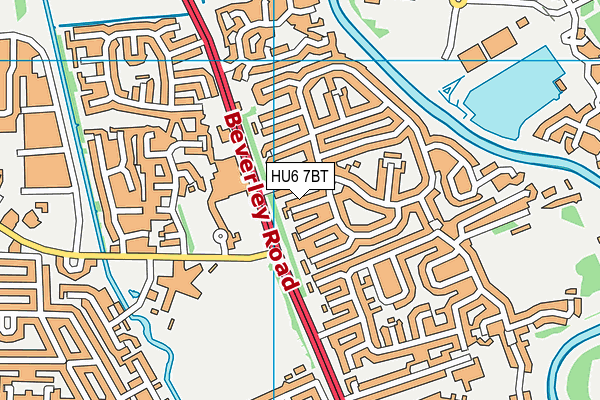 HU6 7BT map - OS VectorMap District (Ordnance Survey)