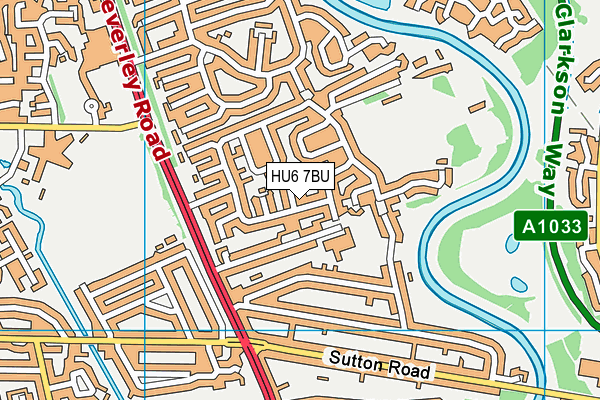 HU6 7BU map - OS VectorMap District (Ordnance Survey)