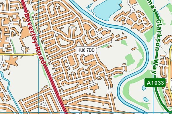 HU6 7DD map - OS VectorMap District (Ordnance Survey)