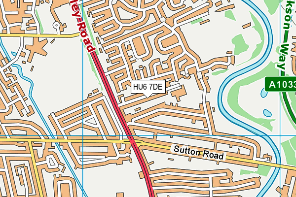 Parkstone Primary School map (HU6 7DE) - OS VectorMap District (Ordnance Survey)