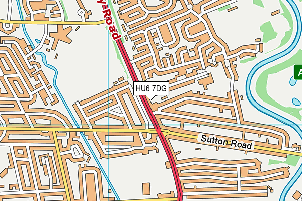 HU6 7DG map - OS VectorMap District (Ordnance Survey)