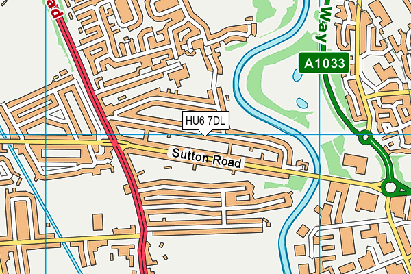 HU6 7DL map - OS VectorMap District (Ordnance Survey)