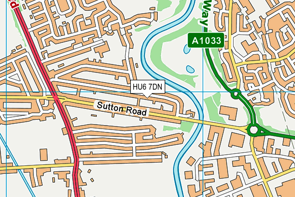 HU6 7DN map - OS VectorMap District (Ordnance Survey)