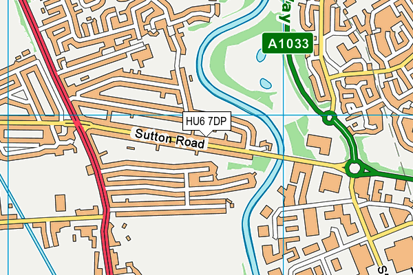 HU6 7DP map - OS VectorMap District (Ordnance Survey)