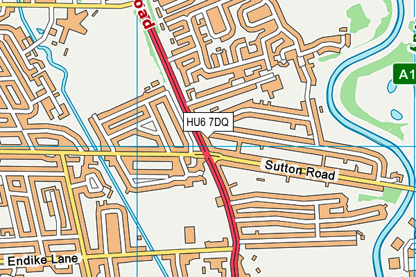 HU6 7DQ map - OS VectorMap District (Ordnance Survey)