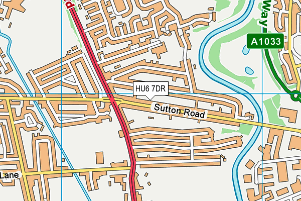 HU6 7DR map - OS VectorMap District (Ordnance Survey)