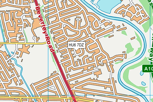 HU6 7DZ map - OS VectorMap District (Ordnance Survey)