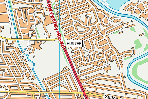 HU6 7EF map - OS VectorMap District (Ordnance Survey)