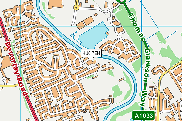 HU6 7EH map - OS VectorMap District (Ordnance Survey)