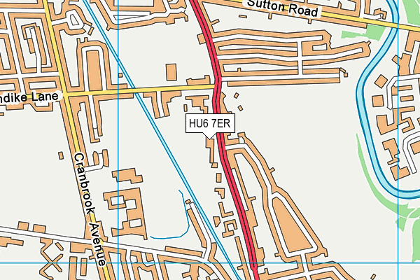 HU6 7ER map - OS VectorMap District (Ordnance Survey)