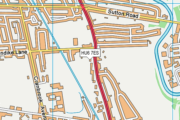 HU6 7ES map - OS VectorMap District (Ordnance Survey)