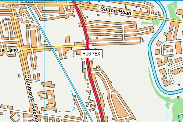 HU6 7EX map - OS VectorMap District (Ordnance Survey)