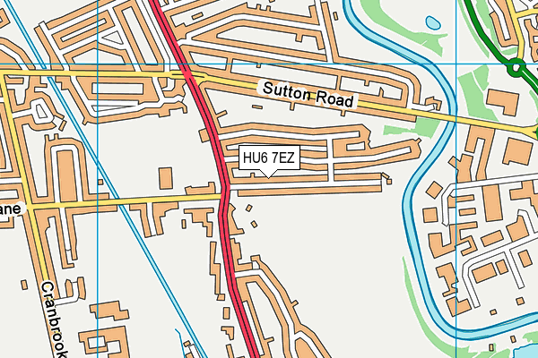 HU6 7EZ map - OS VectorMap District (Ordnance Survey)