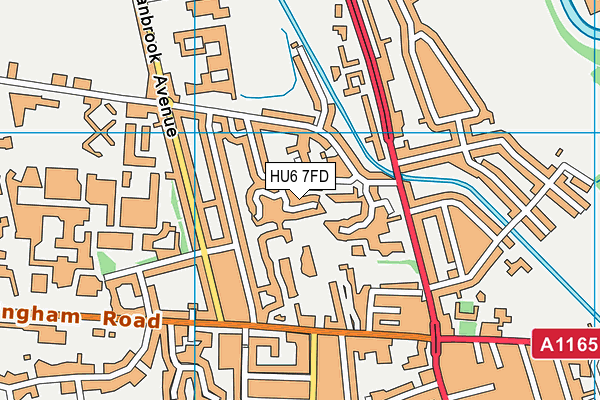 HU6 7FD map - OS VectorMap District (Ordnance Survey)