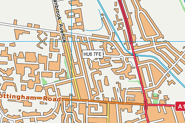 HU6 7FE map - OS VectorMap District (Ordnance Survey)