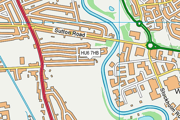 HU6 7HB map - OS VectorMap District (Ordnance Survey)