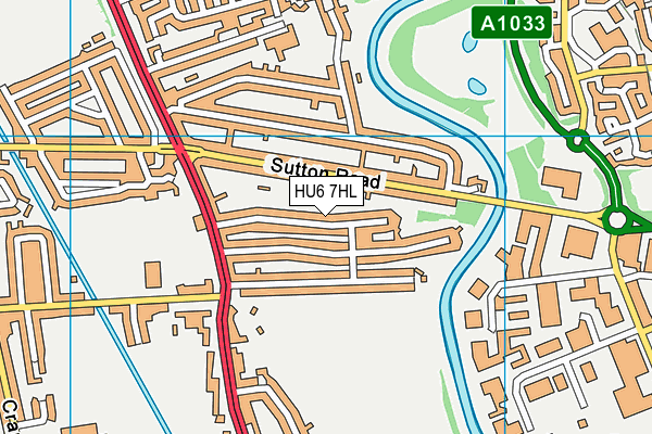 HU6 7HL map - OS VectorMap District (Ordnance Survey)