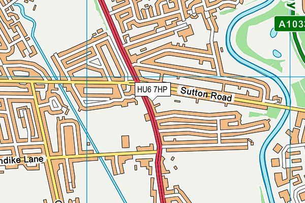 HU6 7HP map - OS VectorMap District (Ordnance Survey)