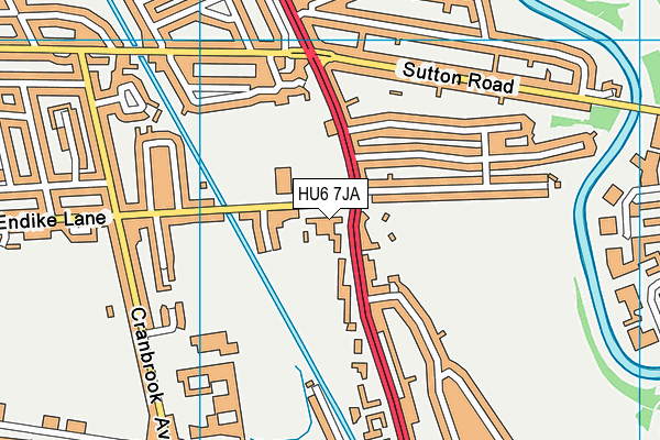 HU6 7JA map - OS VectorMap District (Ordnance Survey)