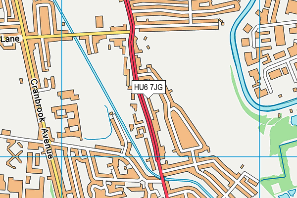 HU6 7JG map - OS VectorMap District (Ordnance Survey)