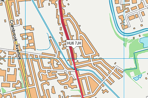 HU6 7JH map - OS VectorMap District (Ordnance Survey)