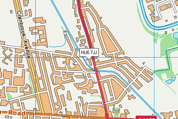 HU6 7JJ map - OS VectorMap District (Ordnance Survey)