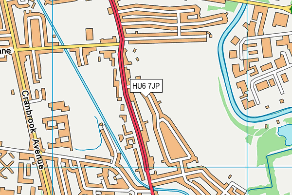 HU6 7JP map - OS VectorMap District (Ordnance Survey)