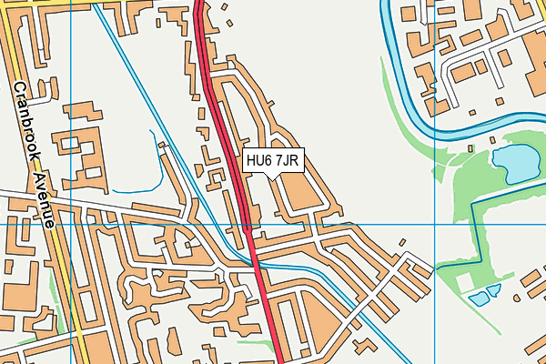 HU6 7JR map - OS VectorMap District (Ordnance Survey)