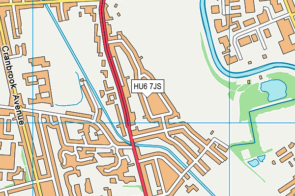 HU6 7JS map - OS VectorMap District (Ordnance Survey)