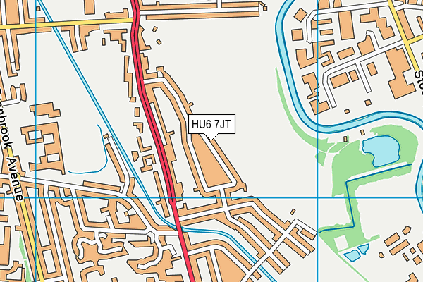 HU6 7JT map - OS VectorMap District (Ordnance Survey)