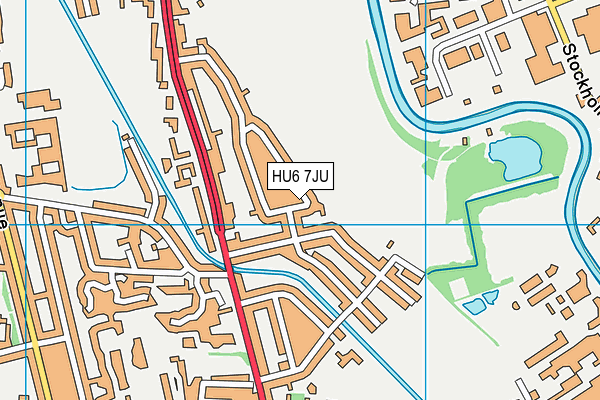 HU6 7JU map - OS VectorMap District (Ordnance Survey)