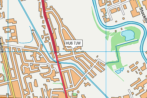 HU6 7JW map - OS VectorMap District (Ordnance Survey)